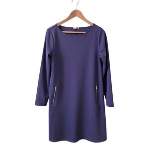 Gap Tunic Dress long sleeve 2 side zipper hand pockets navy blue size 8